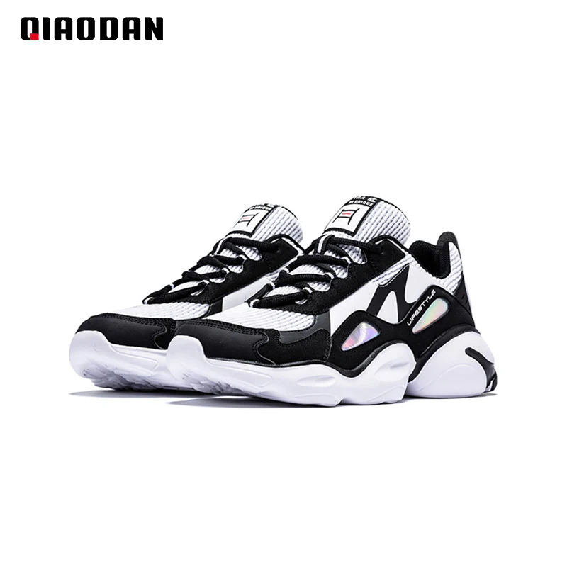 QIAODAN Men Retro Sneaker 2023 Mesh Breathable Non-Slip Sports Shoes Fashion Cushioning Sportswear Vintage Daddy Shoes XM3590310