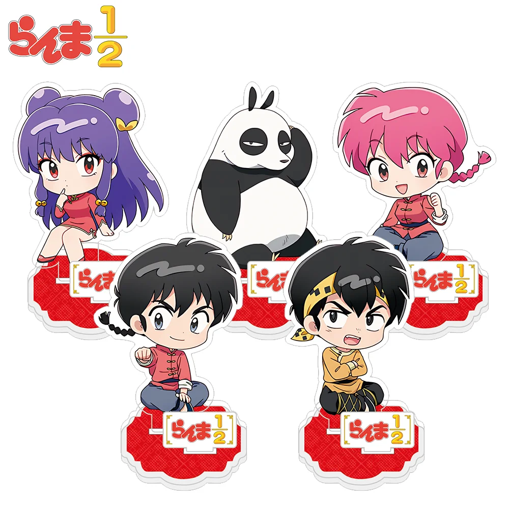 Фото Аниме Ranma Nibun no Ichi Фигурки Ranma Tendou Akane Акриловая подставка Брелки Q Версия Милая мультяшная сумка Аксессуары Подарки для фанатов №1
