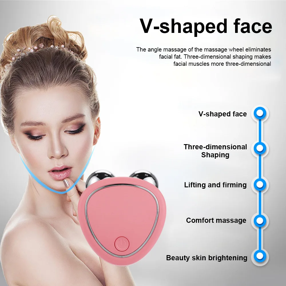 

New EMS Microcurrent Facial Massager Machine Roller Skin Tightening Rejuvenation Face Wrinkle Remover Beauty Device Tool