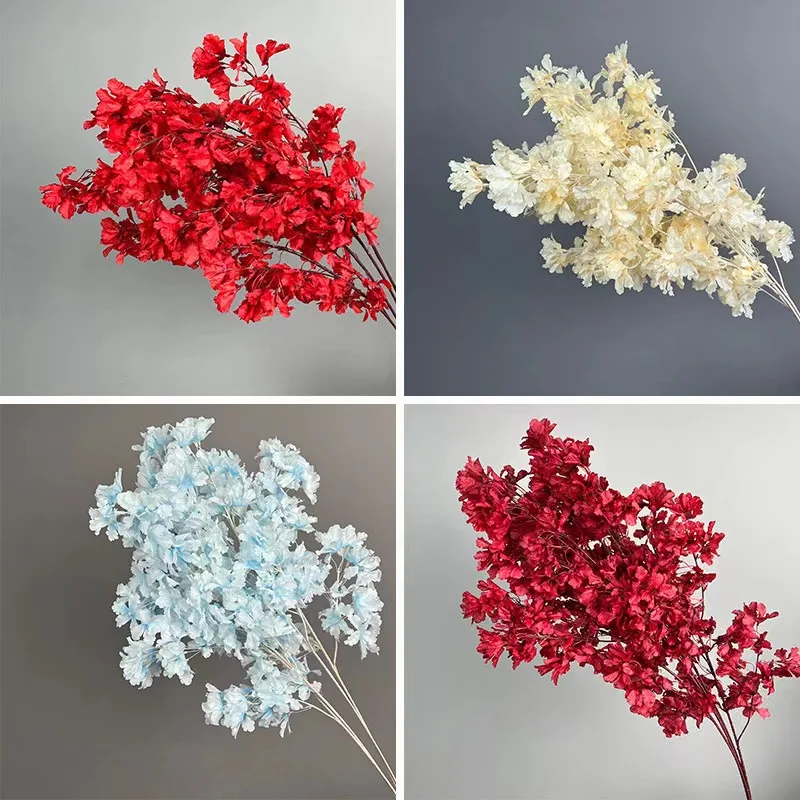 

New Artificial 88cm Cherry Blossom Pink White Cherry Tree Silk Flower Spring Cherry DIY Bonsai Arch Wedding Props Home Decor