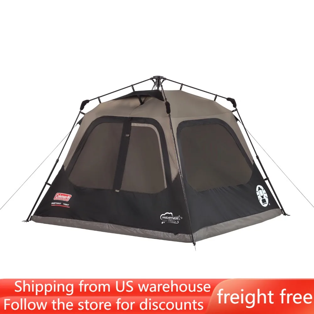 

4-Person Cabin Camping Tent With Instant Setup Nature Hike Tent Gray 1 Room Freight Free Travel Supplies Equipment Beach Tourist