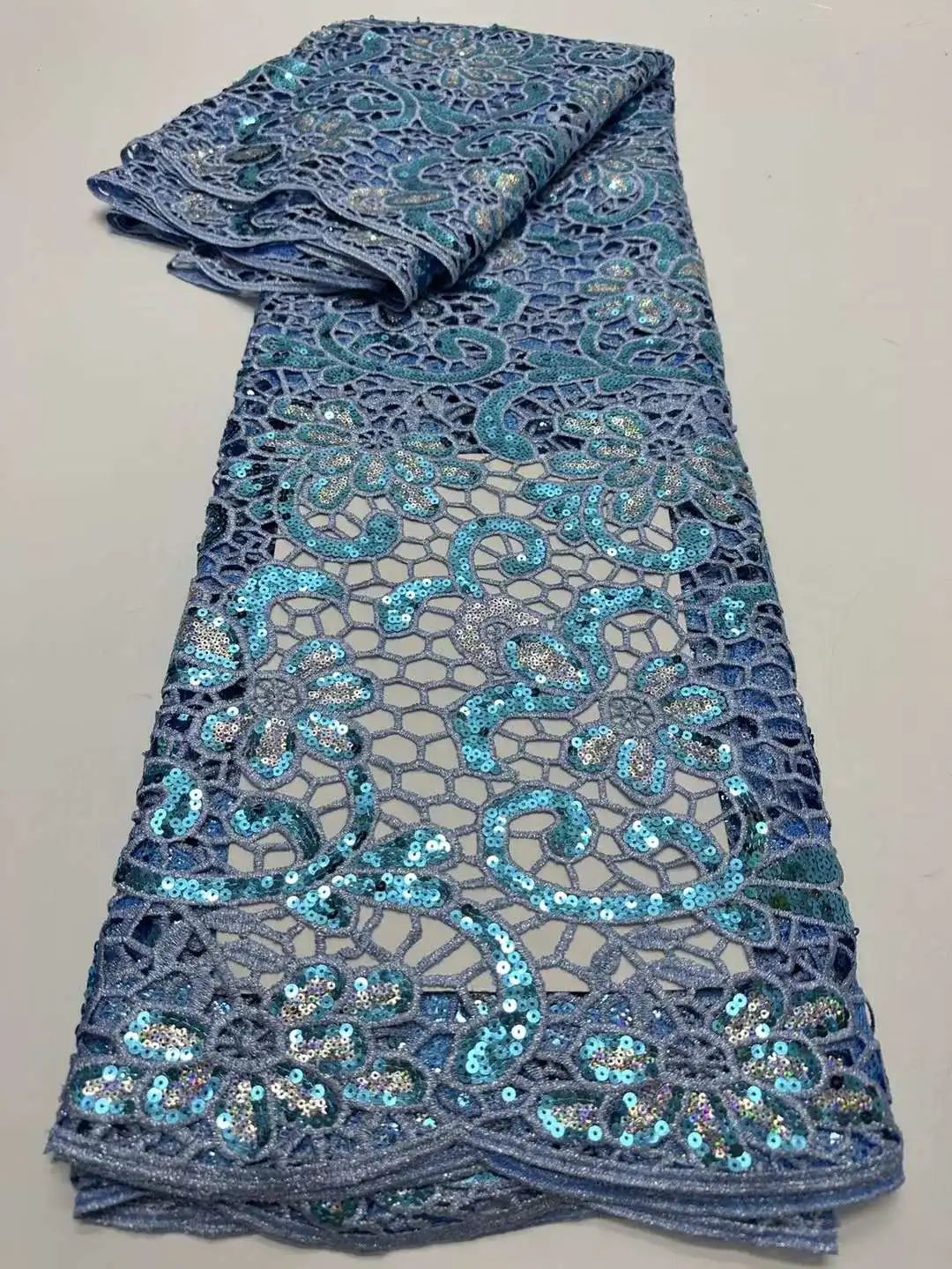 Золотая кружевная ткань нигерийский гипюр шнур 2024 Высококачественная