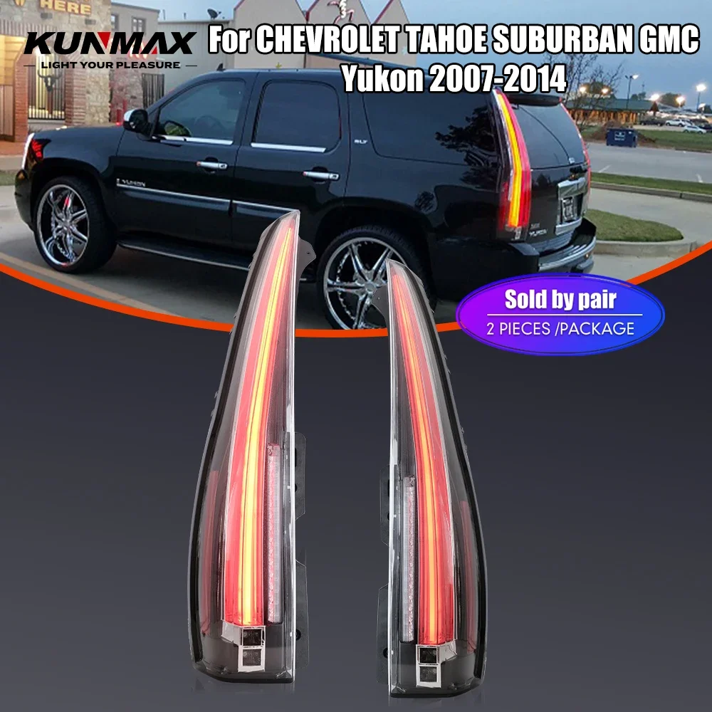 Фото Пара светодиодных задних фонарей для CHEVROLET TAHOE SUBURBAN GMC Yukon 07-14, сигнал поворота заднего хода, задний фонарь автомобиля в сборе №1