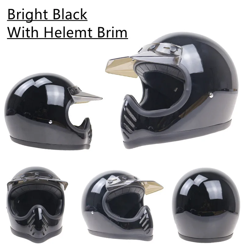 

Pure Hand Made Fiberglass Full Face Helmets Motorcycle Professional Motocross Casque Japan Tech Classic Dirt Bike Casco Moto Dot