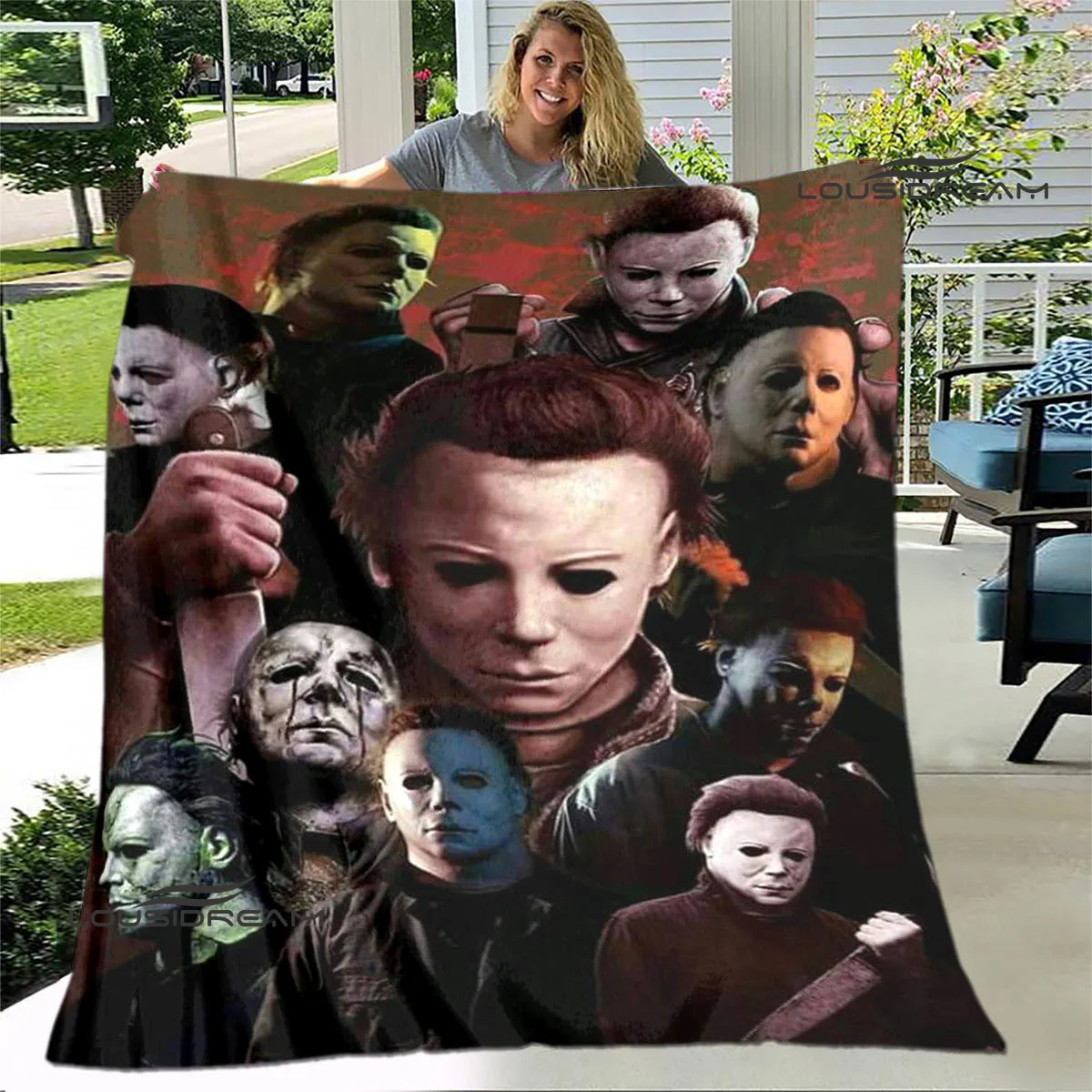 Одеяло с 3D принтом из фильма ужасов теплое Фланелевое мягкое удобное одеяло