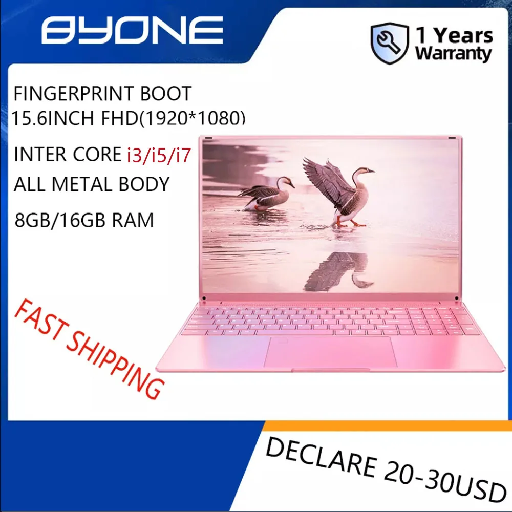 Игровой ноутбук BYONE 15 6 дюйма Intel Core i3 i5 i7 ноутбуки с разблокировкой по отпечатку