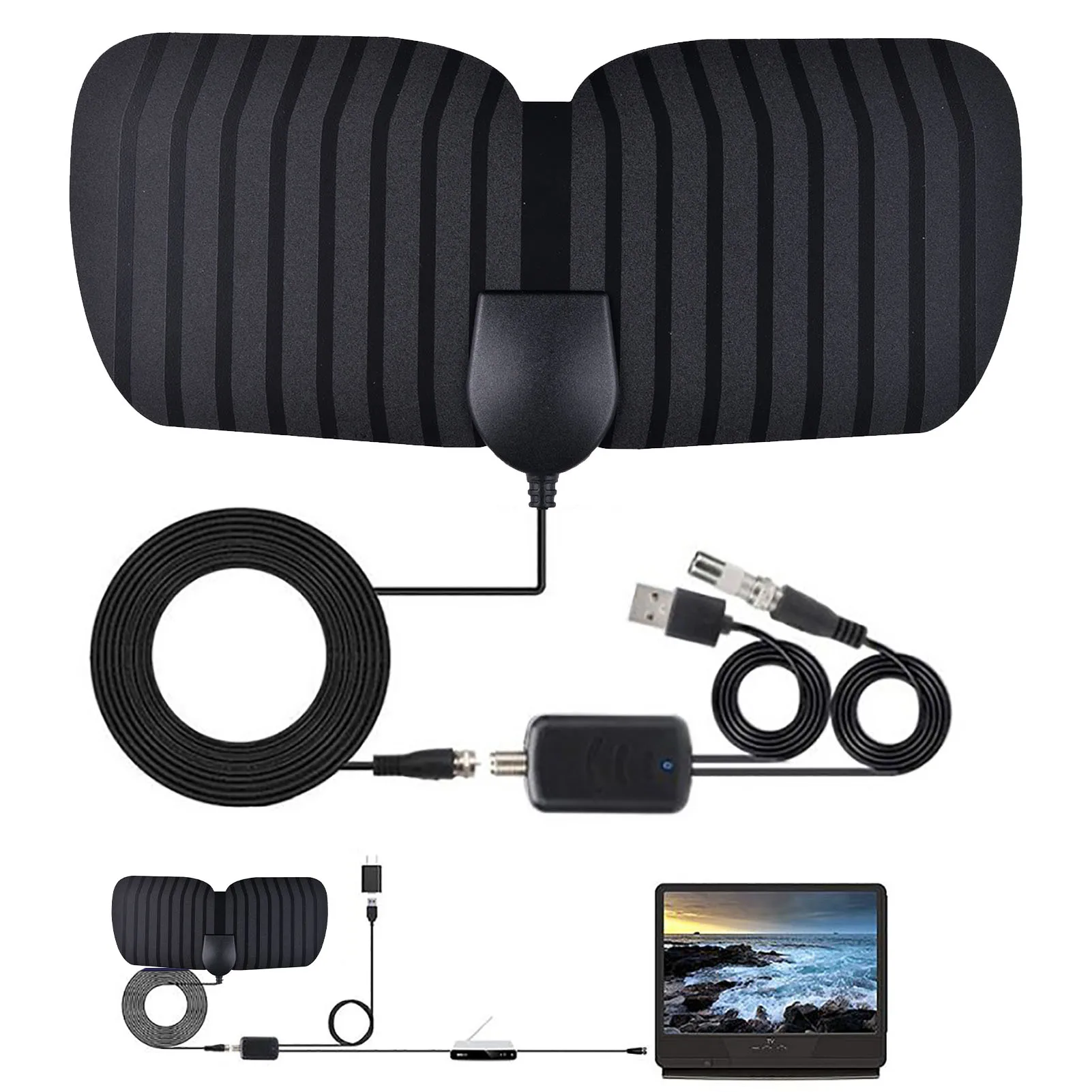

4K Flat Indoor TV Antenna 1080P Indoor Digital HD TV Signal Receiving Antenna Slim Design 1080P Indoor Digital Antenna Support