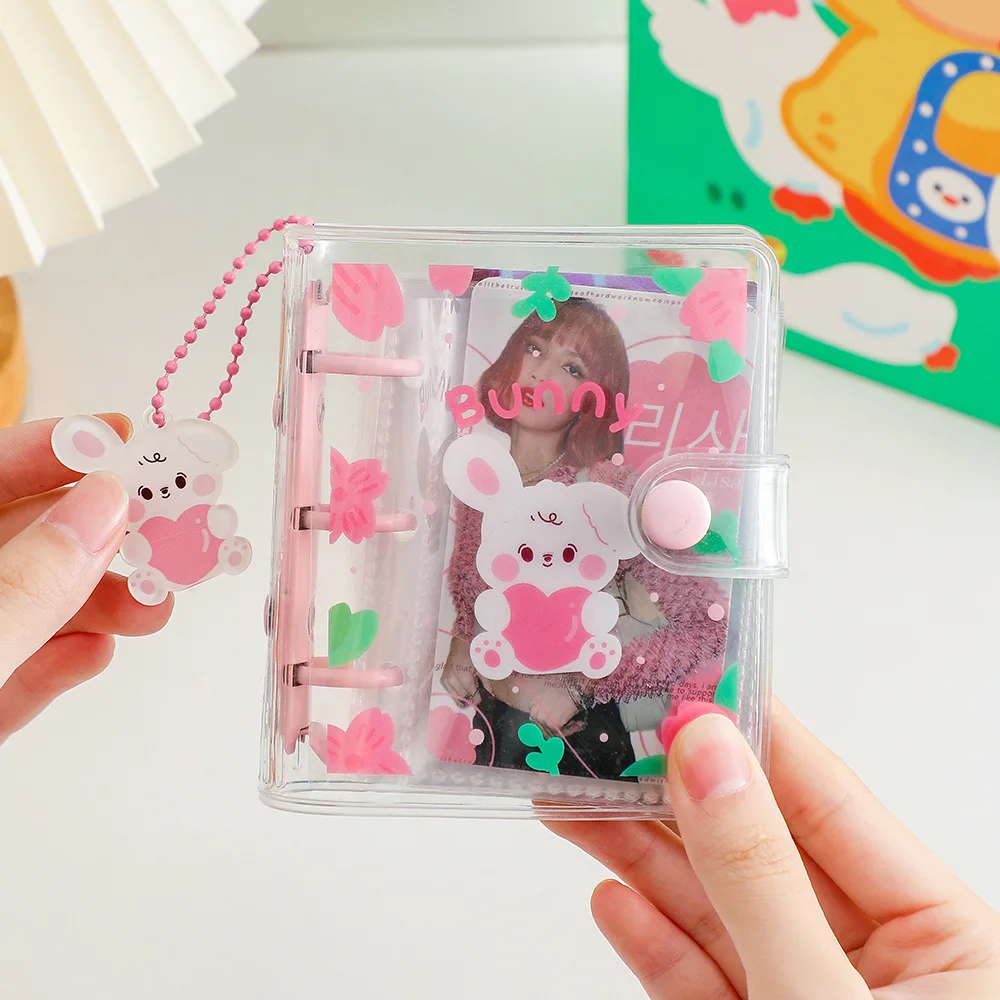 

2022 Cartoon Cute Photo Album PVC Transparent Sticker Name Card Holder Binder DIY Hand Ledger Small Card Collection Book
