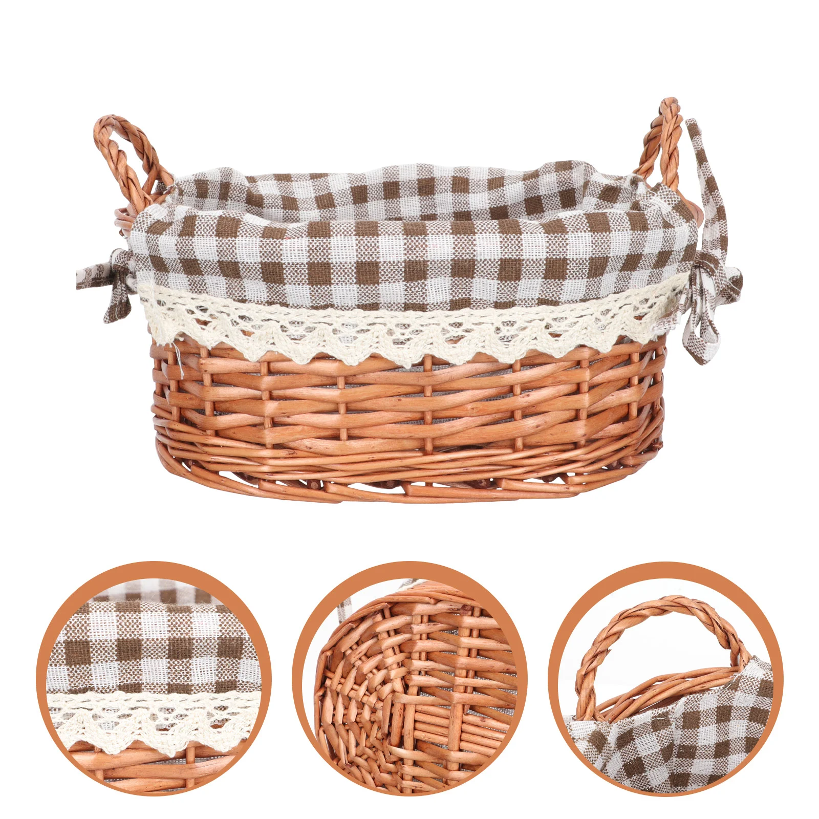 

Rattan Storage Basket Desktop Sundries Container Basket Desktop Organizer