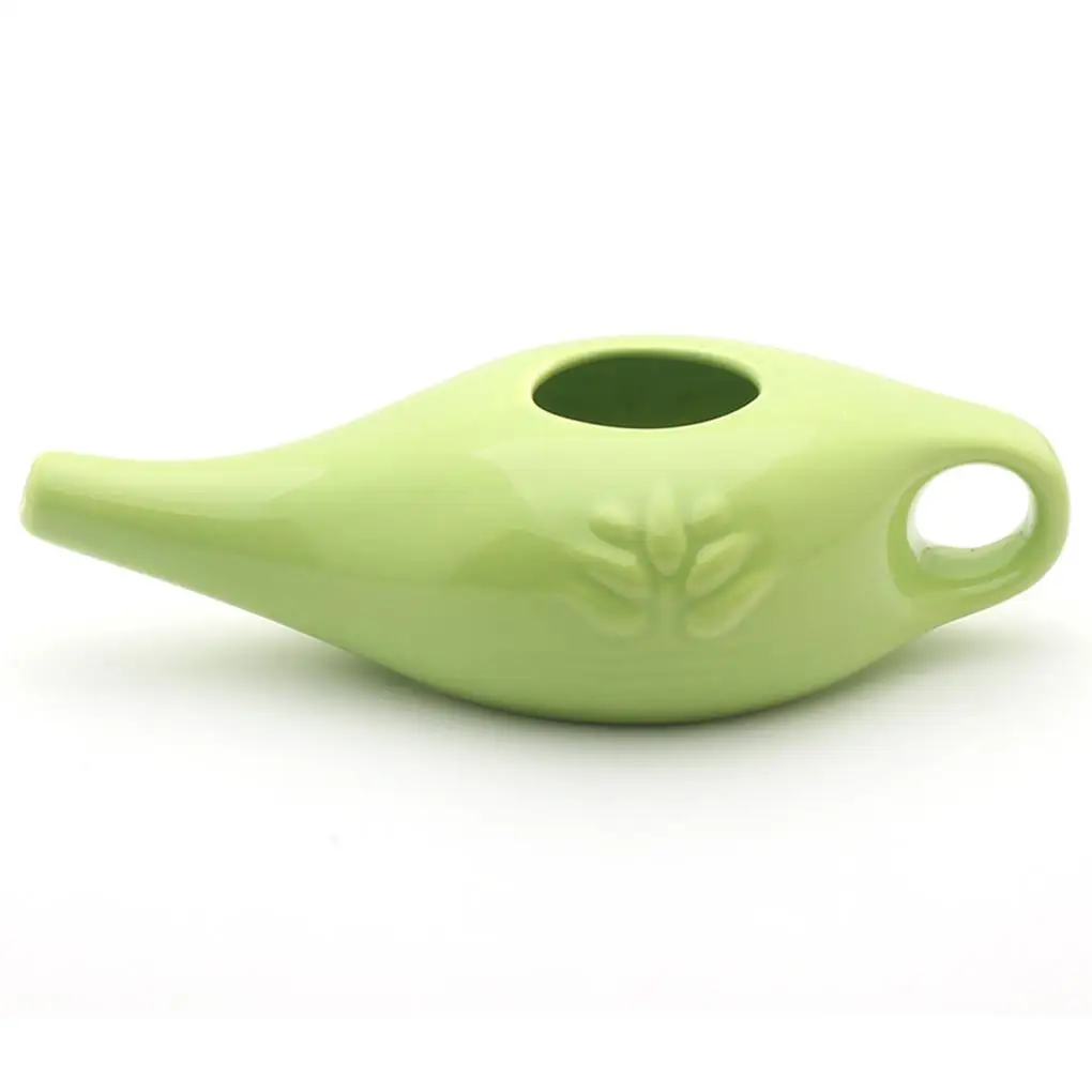 

Ceramic Neti Pot Rinsing Nose Washing Simple Style Dust Spout Removing Tools for Cleaning Travel Hiking Equipment Green