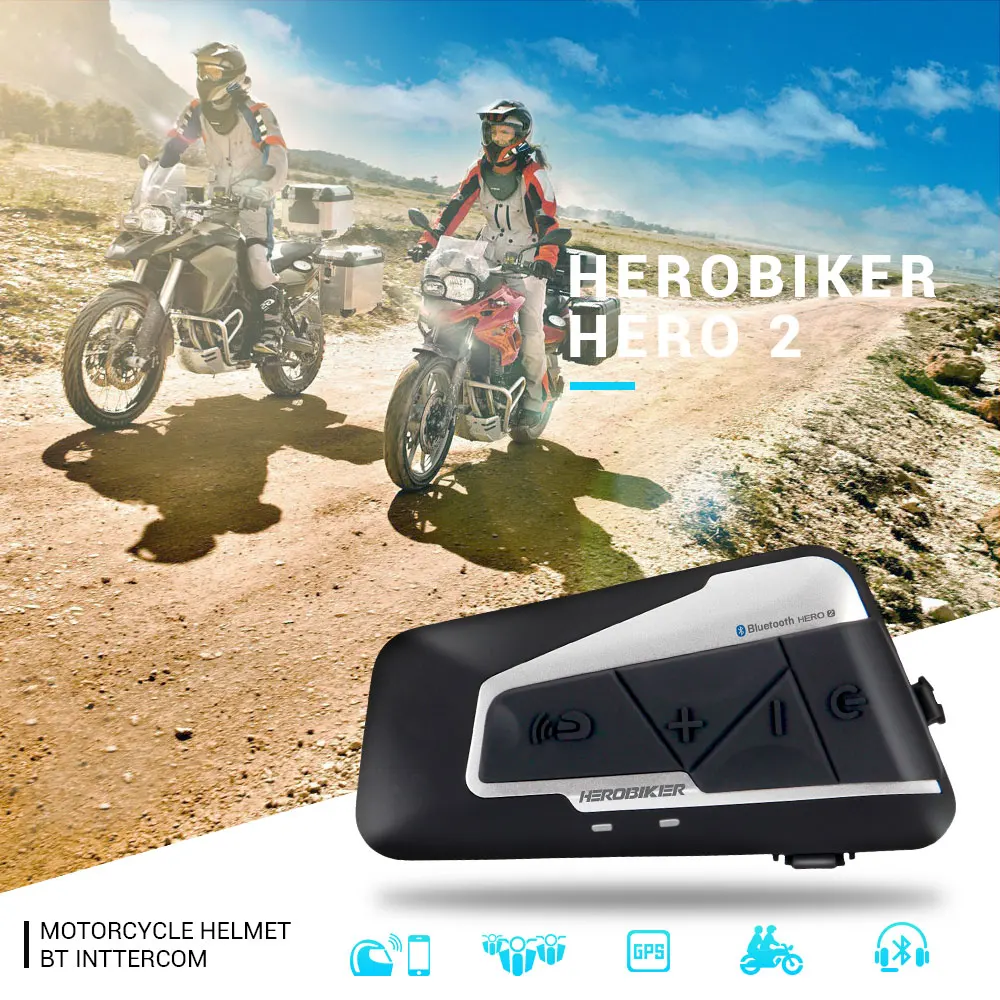 HEROBIKER Bluetooth Motorcycle Intercom Helmet Headsets Communication Interphone Waterproof 5.0 Wireless Bluetooth Intercom enlarge