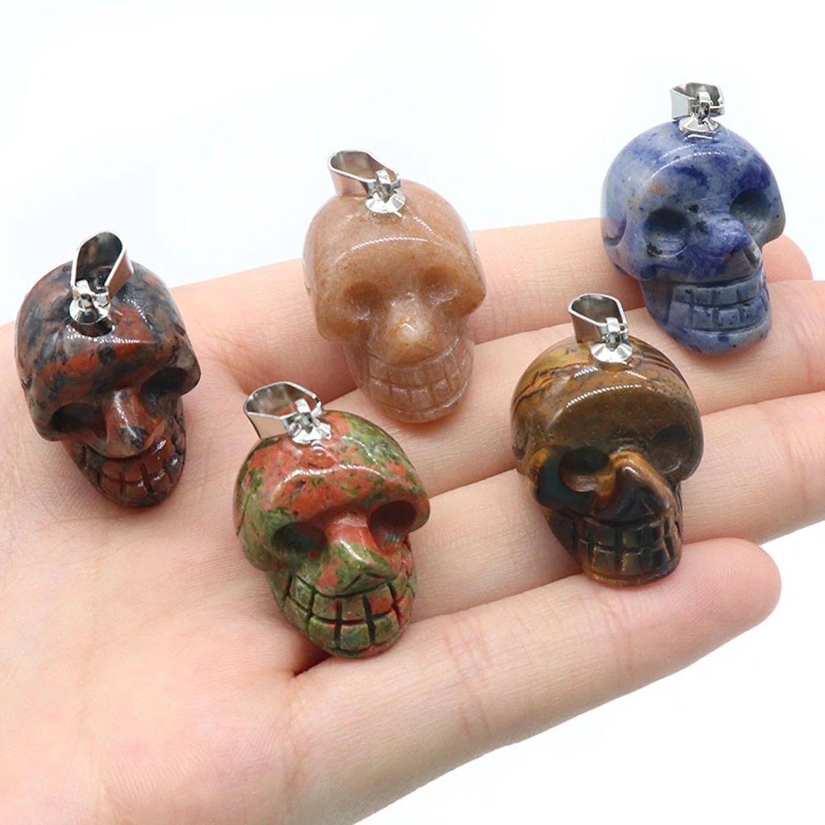 

Natural Stone Pendant Skeleton Rose Quartz Opal Agate Polished Gemstone Crystals Charms for Jewelry Making Necklace Earrings 1PC