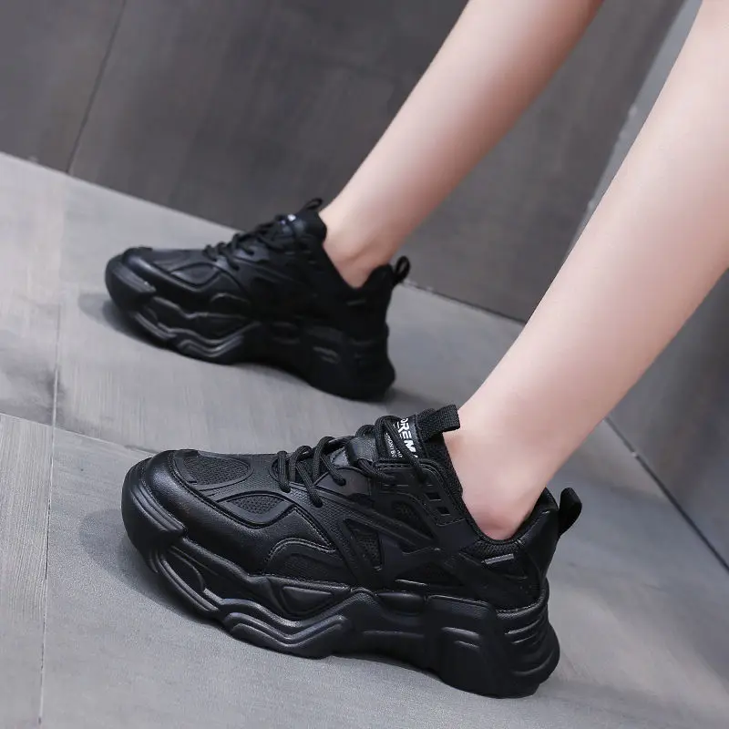 Ladies Casual Shoes Breathable Mesh Running Shoes Thick Sole Fashion All-match Comfortable Sports Shoes Large Size Women Shoes