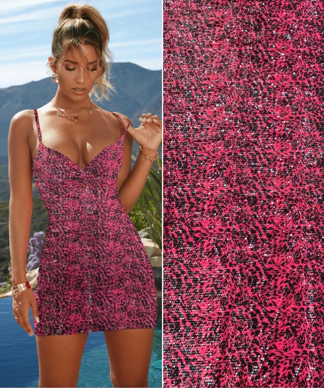 

Hot Sale Fashion Tiger Style African in Embroidery Sequins Net Lace French Fabric Party Evening or WeddingDress