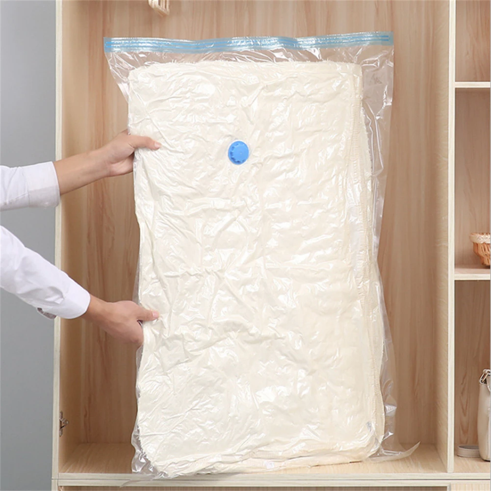 

Vacuum Bag Transparent Folding Compressed Space Saving Clothes Storage Big Size For Comforters And Blankets, Pillows, Sweaters