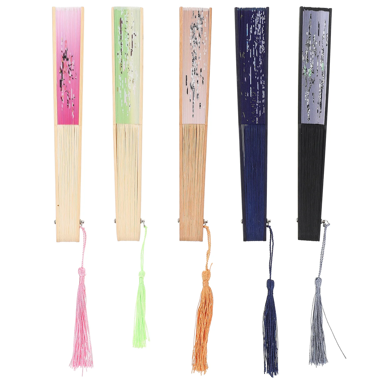 

Fan Folding Hand Fans Handheld Wedding Silk Party Foldable Japanese Decorative Retro Held Chinese Bamboo Sandalwood Floral