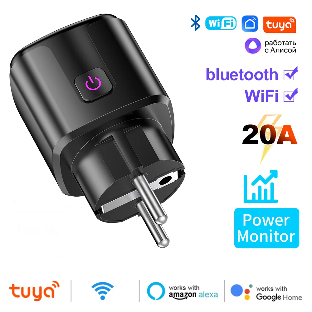 

Tuya Smart EU 20A розетка Wi-Fi + Bluetooth