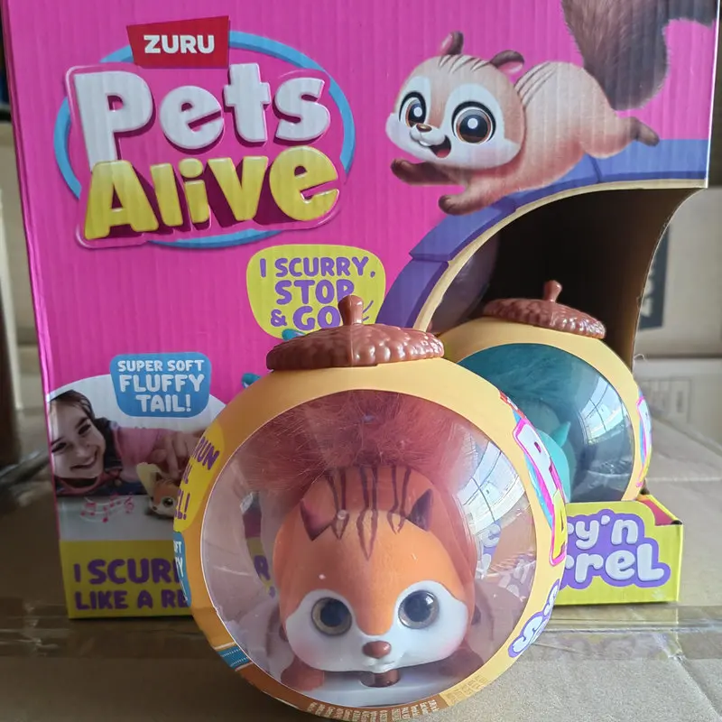 Фото Электронная интерактивная игрушка Zuru Pets Alive Scurry'N Squirrel: мягкая плюшевая игрушка-зверюшка с активацией от прикосновения, с пушистым хвостом, подарок на день рождения или праздник №3