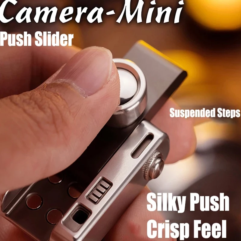 Original EDC Mini Camera Fidget Push Slider Button Seesaw Original Metal Magnetic Push Slider Adult Anti Stress Toy Kids Gifts enlarge