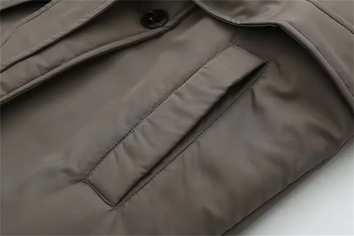 Женская двухбортная куртка с капюшоном свободная хлопковая длинным рукавом и