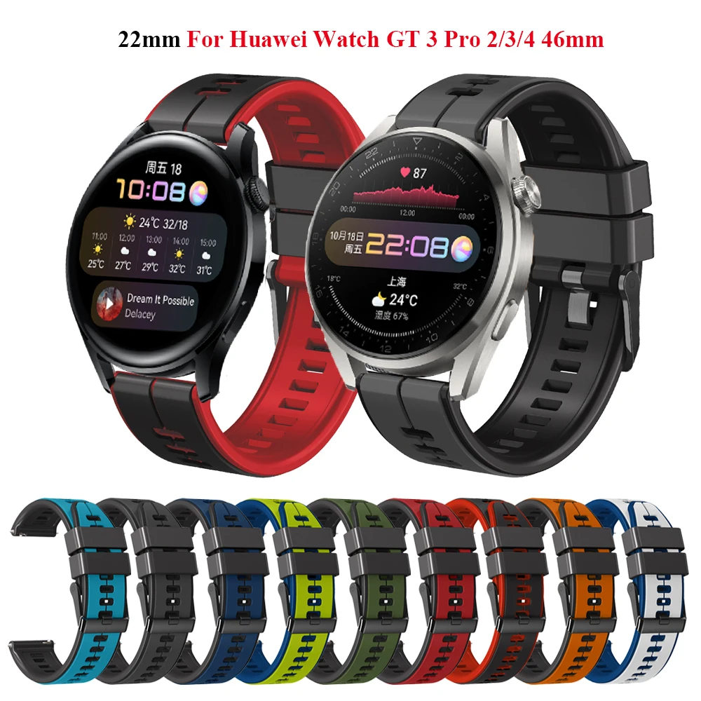 

Ремешок силиконовый для Huawei Watch GT3 Pro 3/4 46 мм, сменный умный Браслет для наручных часов Huawei Watch GT 2/3/4Pro, 20 22 мм