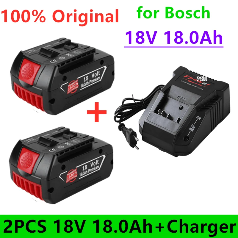 

18V 18.0Ah 18000 mah Rechargeable Li-ion Battery Portable Replacement Battery Backup Battery Indicator light For Bosch BAT609