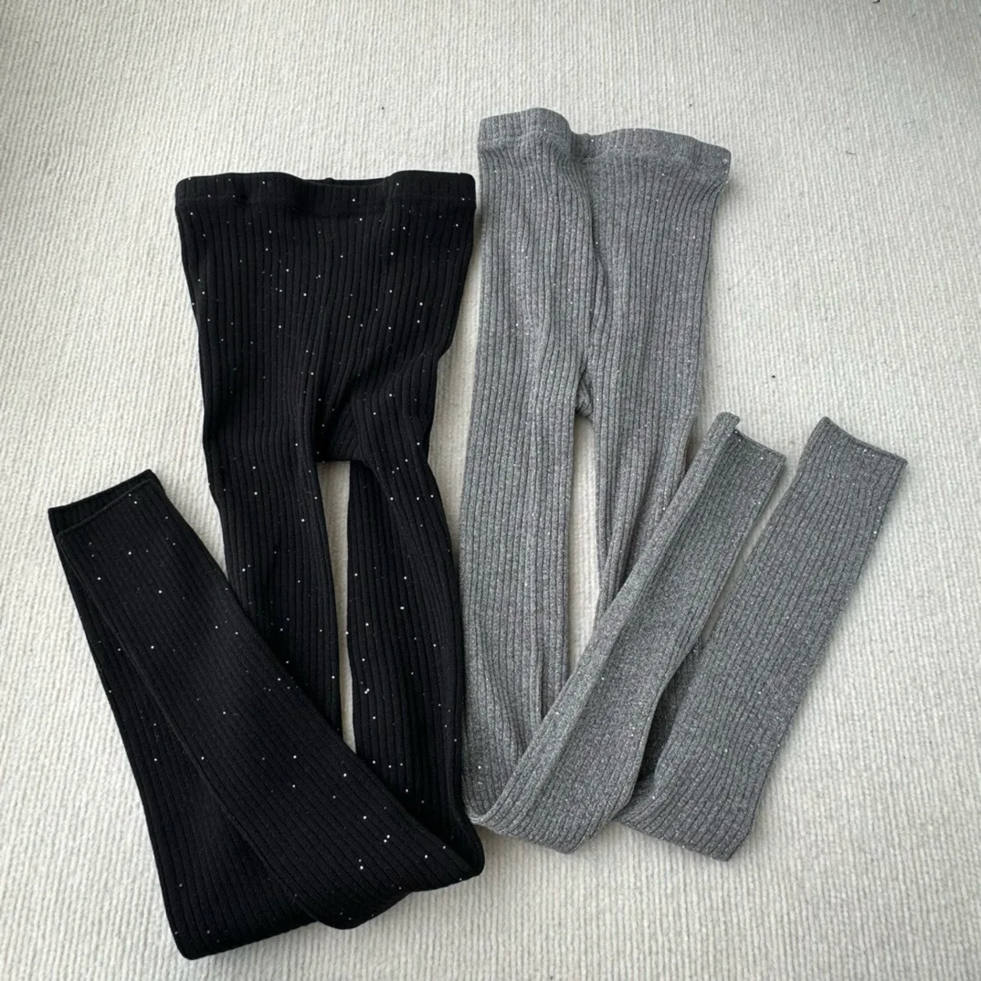 Женские осенние трикотажные брюки 5 цветов блестящие обтягивающие однотонные