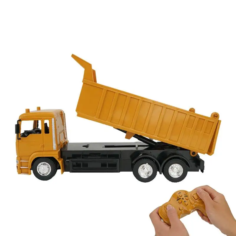 Camión de juguete teledirigido, camión de ingeniería, modelo de playa, transportador de ingeniería, Color amarillo