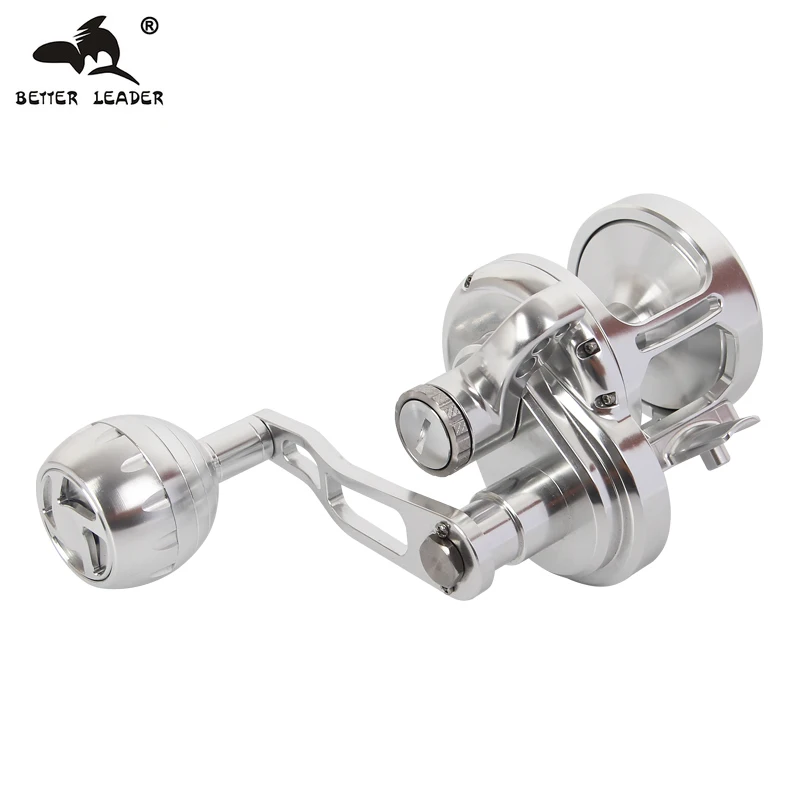 

Better Leader Winter Fishing Reel Max Drag 35kg/77lb Jigging Gomexus Reel Anti Corrosion 9BB+2RB Speed Ratio 4.9:1 Sea Bass Boat