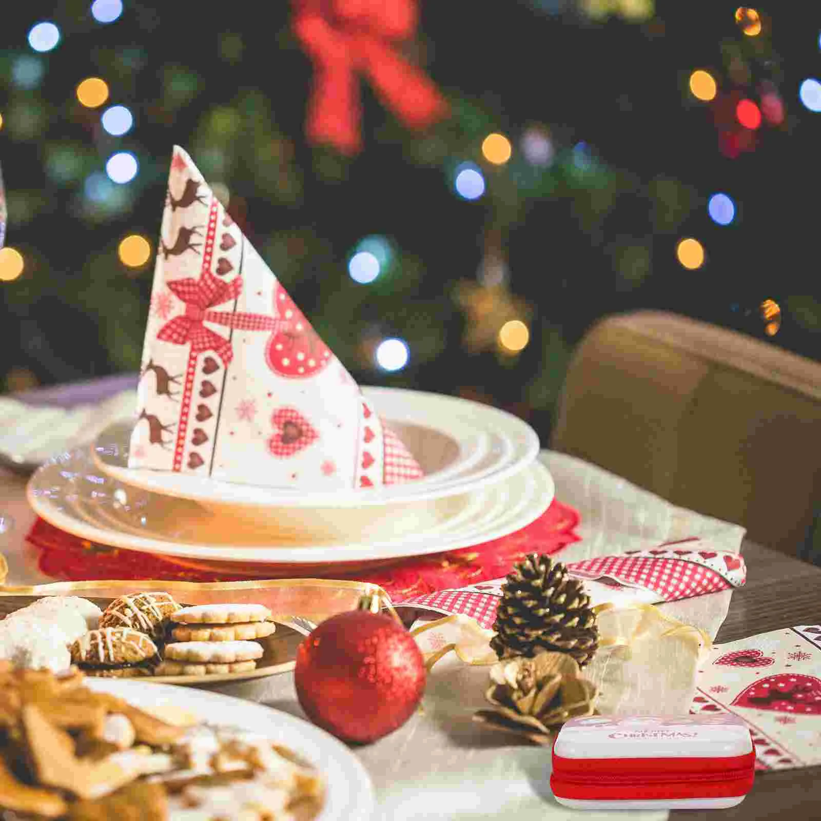 4 шт. Рождественская жестяная коробка для мелочи очаровательная сумка наушников