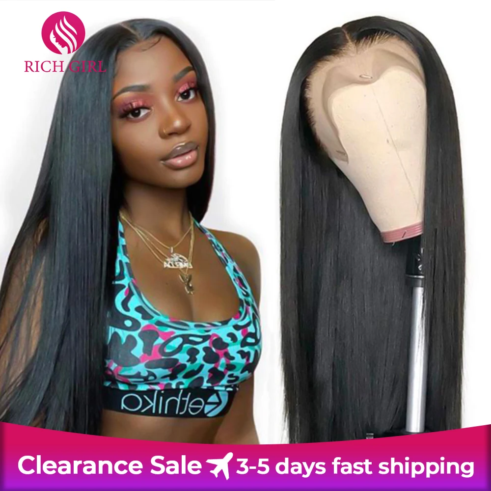 13x4 Lace Frontal Human Hair Wig HD Transparent Lace Front Wig Pre Plucked 4x4 5x5 Closure Wig Bone Straight Lace Wig Remy Hair