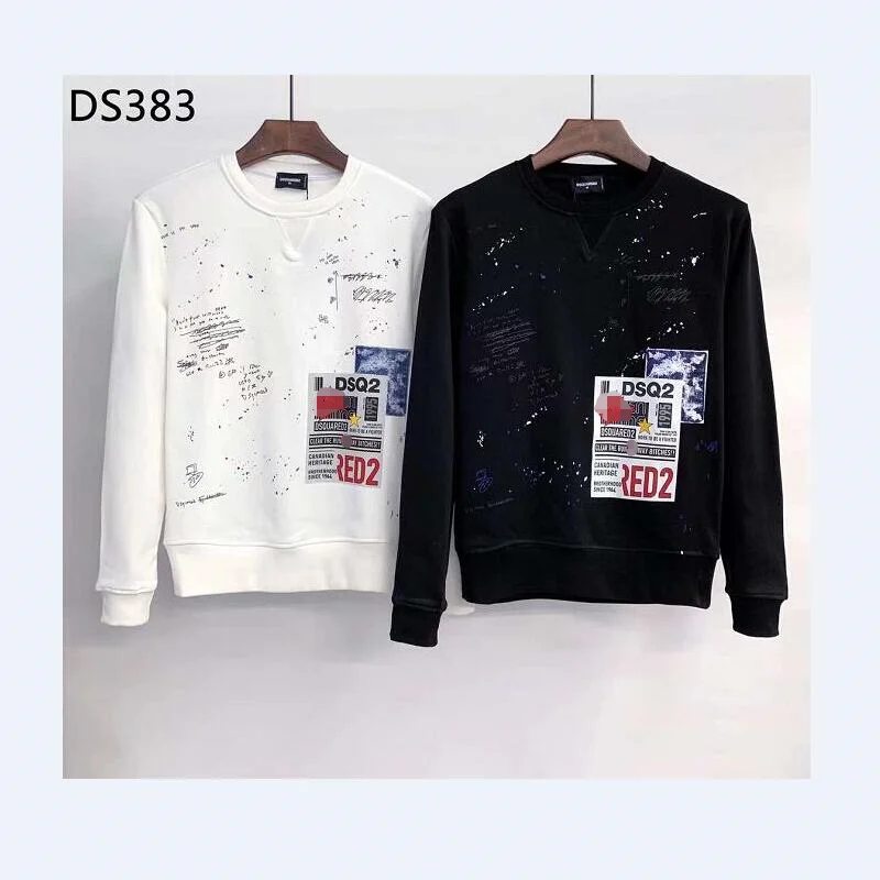 

Dsquared2 Classic Men's Printed Sweater Long-sleeved Pullover Simple Round Neck Clothing Slim Casual Loose DS383