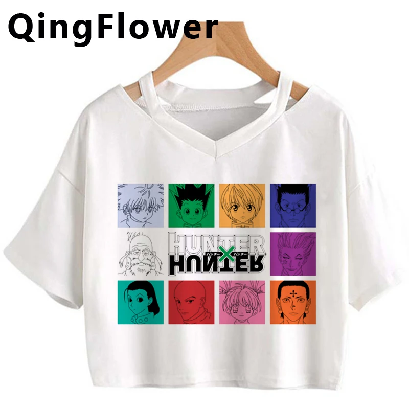 

Kawaii Hunter X футболка с изображением охотника Женская забавная мультяшная Милая аниме футболка Kurapika HxH Devil Eye женская футболка