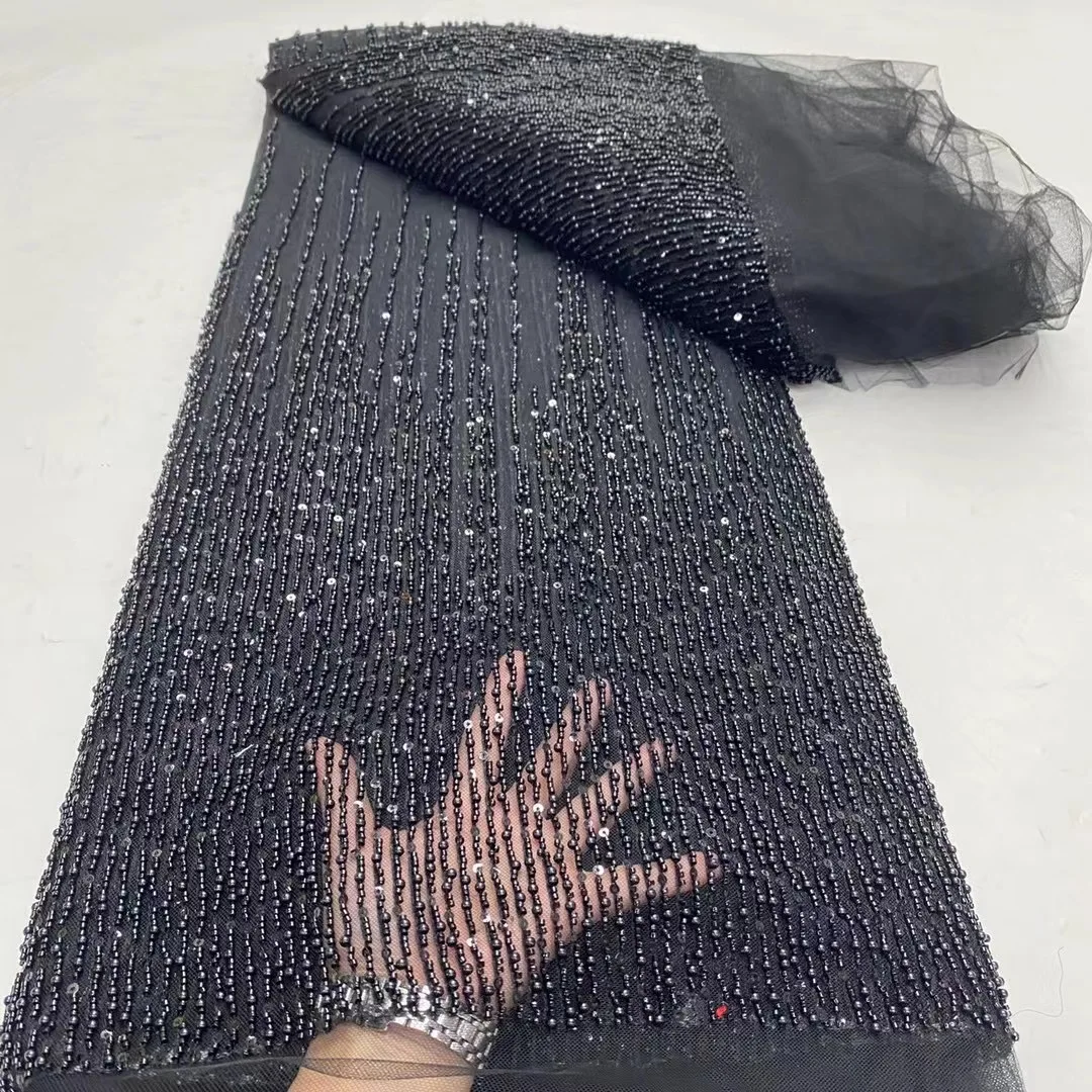 Африканская нигерийская тюль с вышивкой блестками кружевная ткань шитье платья