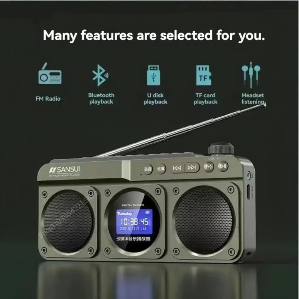 Портативный FM-радиоприемник SANSUI F28 MP3 плеер уличная карта беспроводные