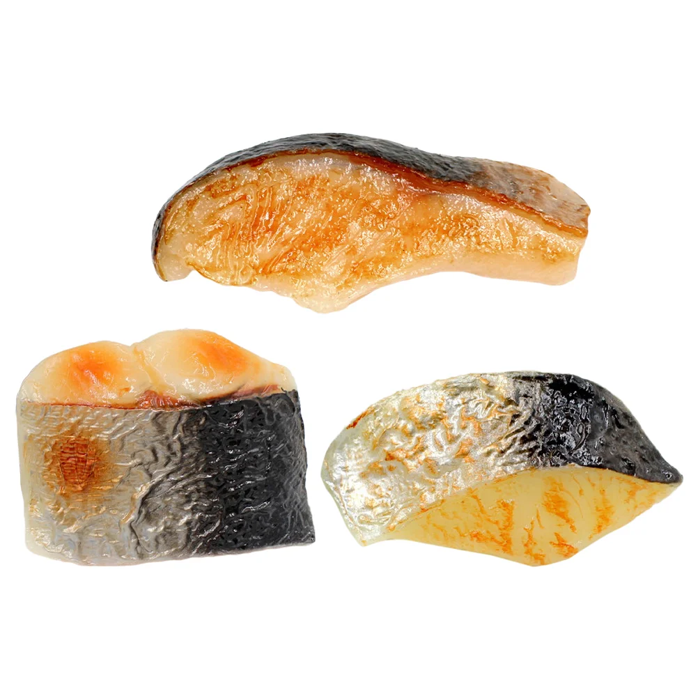 

3 шт. настольные Поддельные Украшения для еды, ПВХ блоки для рыбы, украшения, модели морской еды для дома, кухни, ресторана