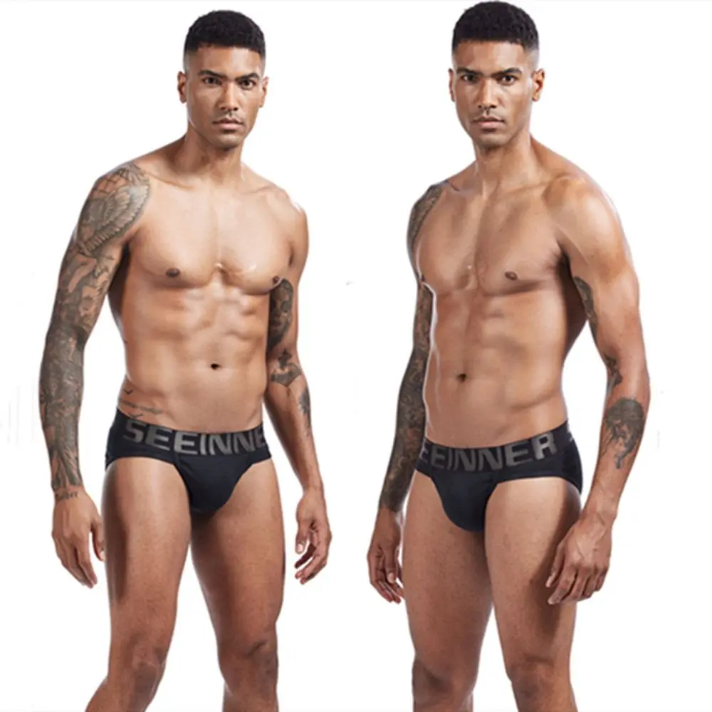 

Men's Underwear Ethnic Style Sexy High Cut Triangle Pants Model Briefs Pants Trunk Panties Big Pouch U Convex Lingerie
