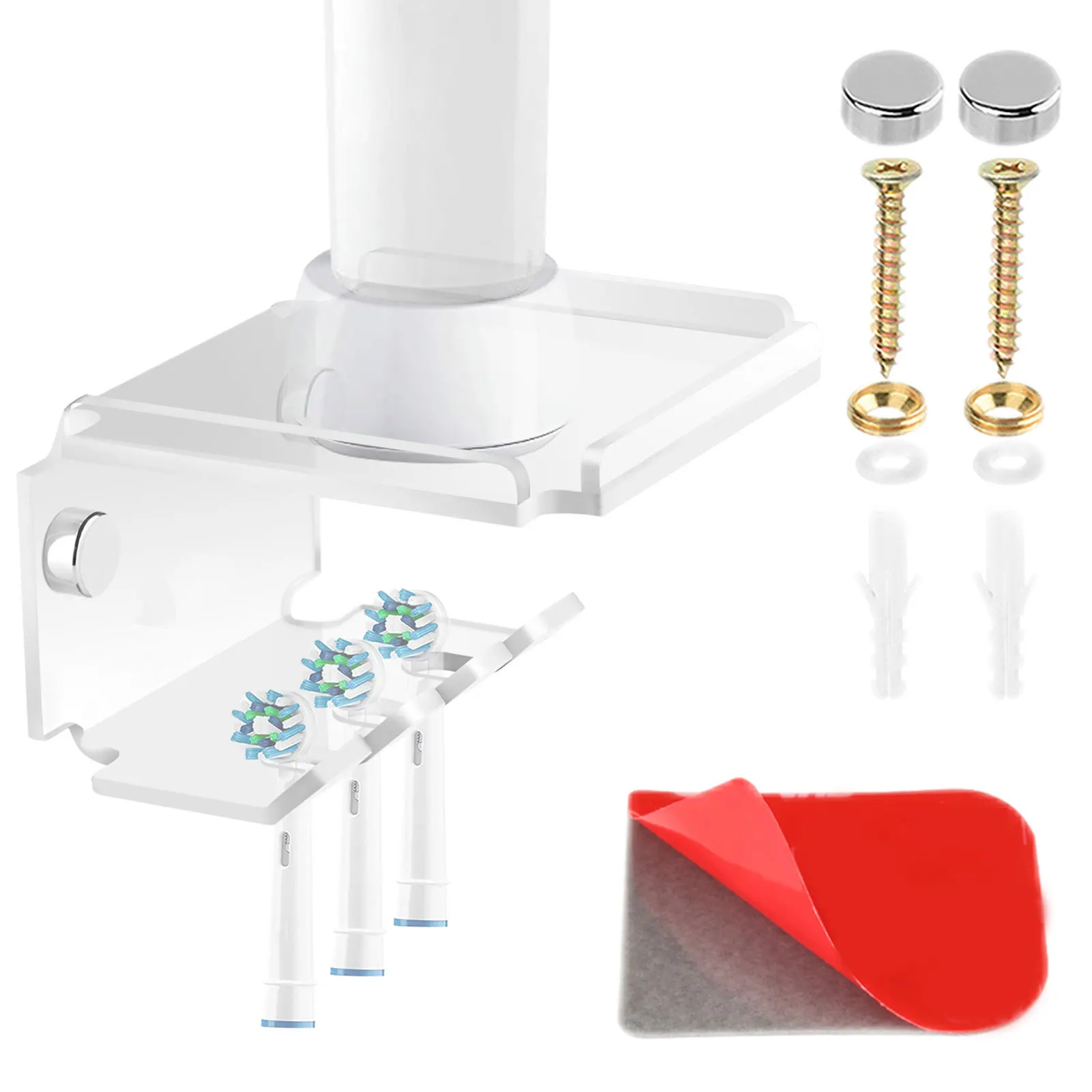 

Toothbrush Holder Wall Mounted Acrylic Electric Tooth Brushes Stand Wall Mounted Self Adhesive Wall Mounted Tooth Brush Holder