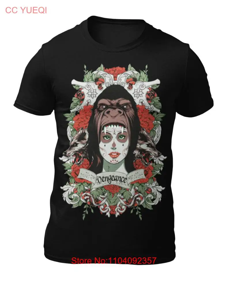 Angry Gorilla Behind Tattoo Woman's Head Art Vengance - Women's T-Shirt