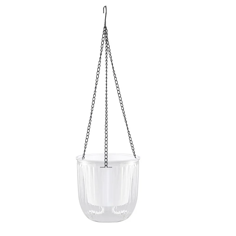 

Прозрачный подвесной кашпо из пластика для цветов
