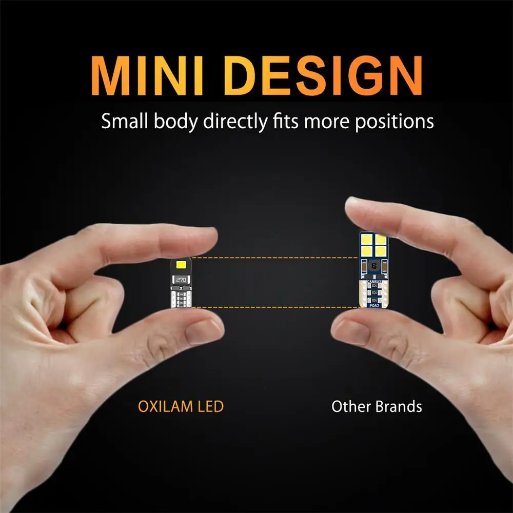 OXILAM 10 шт. T10 LED W5W Светодиодная лампа Canbus без ошибок супер яркие автомобильные