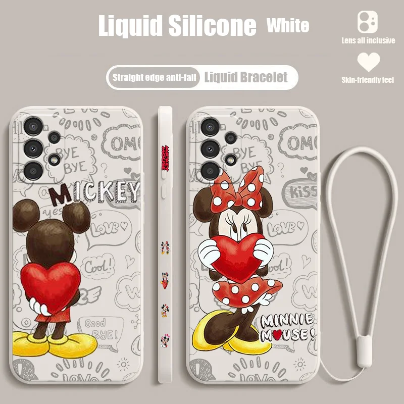 

Disney Mickey Mouse Love For Samsung A73 A72 A54 A53 A52 A42 A34 A33 A32 A23 A22 A14 A13 A12 Liquid Left Rope Phone Case