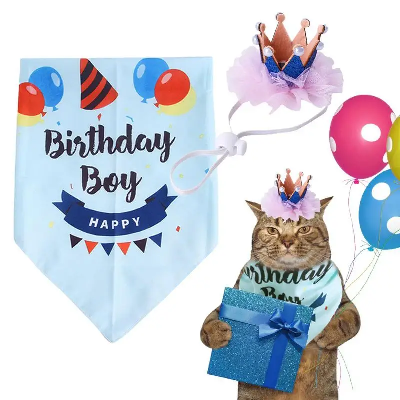 

Happy Birthday Dog Cat Birthday Outfit Pet Decor Felt And Polyester Fabrics Not Easy To Fade Features A Stretchy Elastic Band