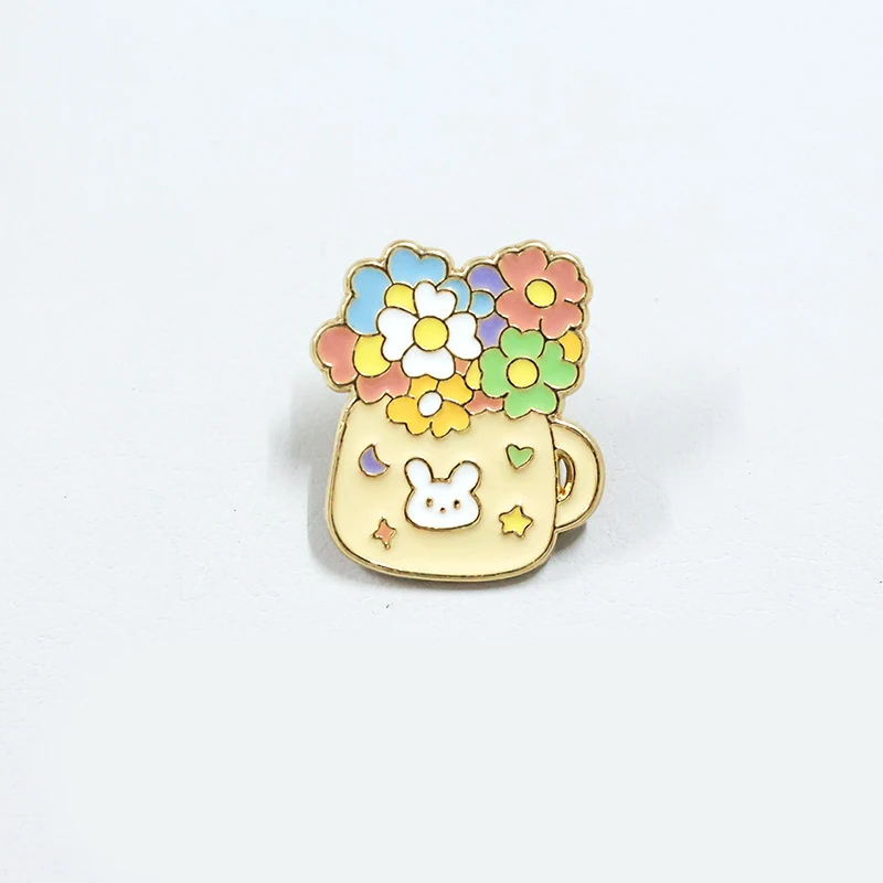 Милые декоративные броши в виде цветов из мультфильма металлические красивые