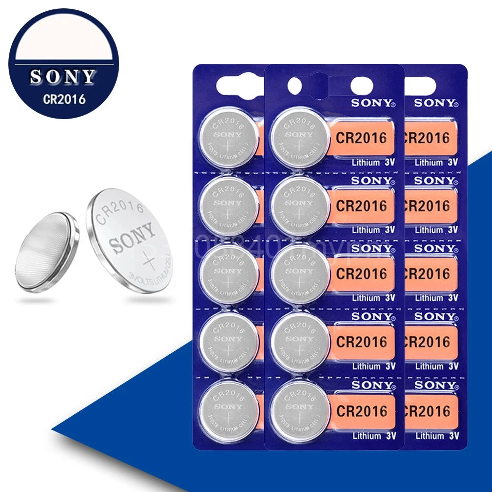 

2Pcs For Sony CR2016 3V Lithium Battery DL2016 ECR2016 LM2016 BR2016 CR 2016 li-ion Button cell Coin Batteries For watch toys