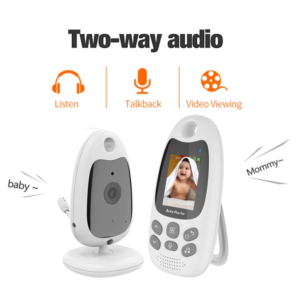 

Baby Monitor Wireless 2.0'' LCD Babysitter Night Vision Temperature Security Nanny Lullabies Crying Alarm 24H Video VB610