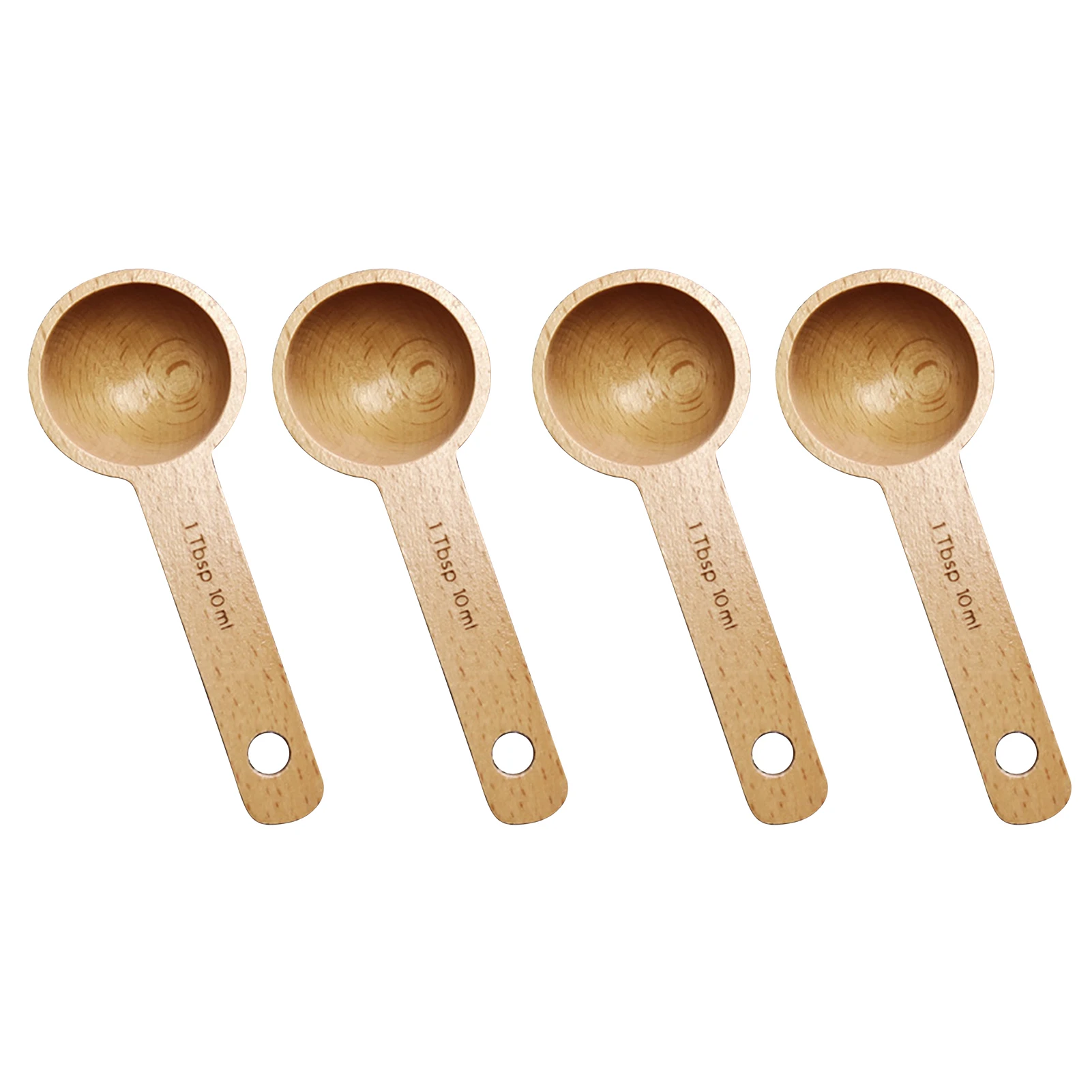 4pcs Sugar Gift Durable Beech Wood Coffee Measuring Spoon Sp