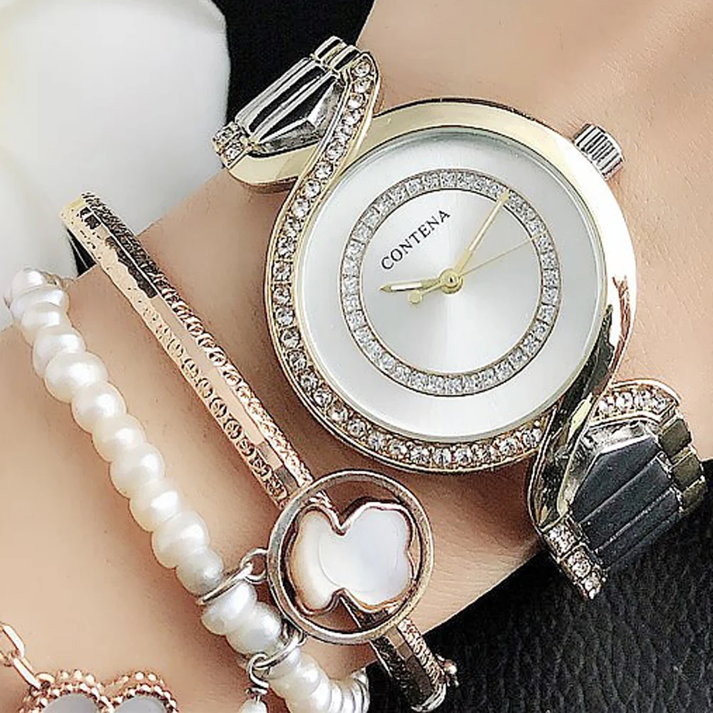 New women's wristwatch new fashion clothing watch Women's Crystal Diamond watch stainless steel Silver clock Montre Femme2023