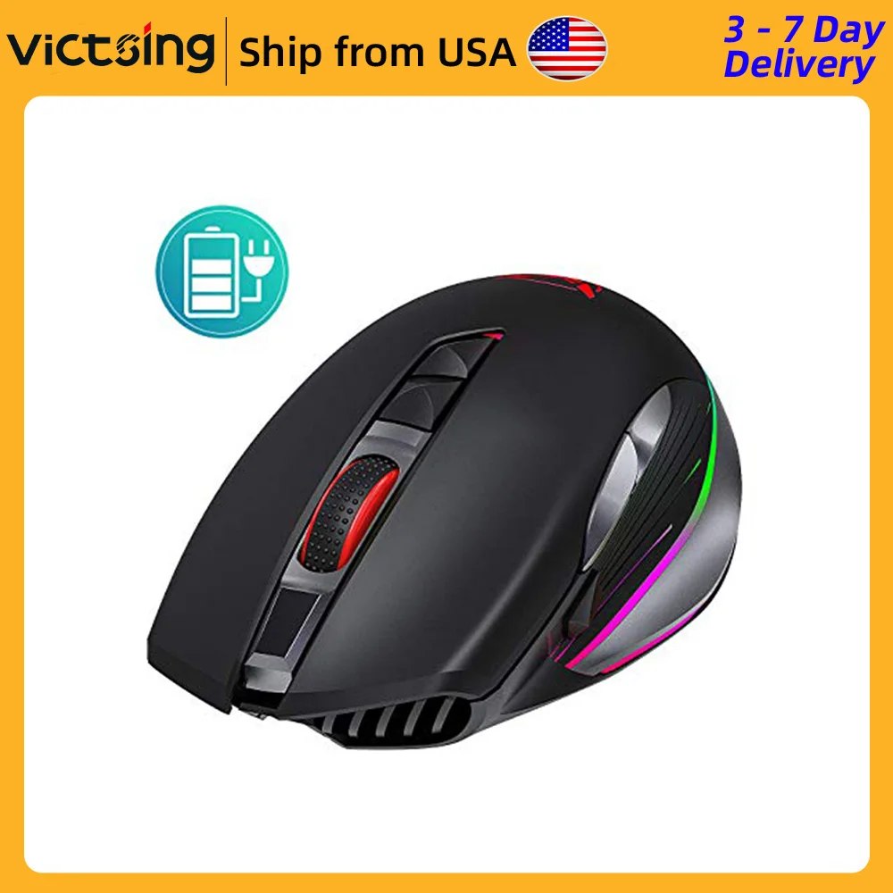 

VicTsing PC255 Wireless Gaming Mouse 10000 DPI RGB Mouse Rechargeable With 8 Programmable Buttons mice for PC, Mac, Laptop