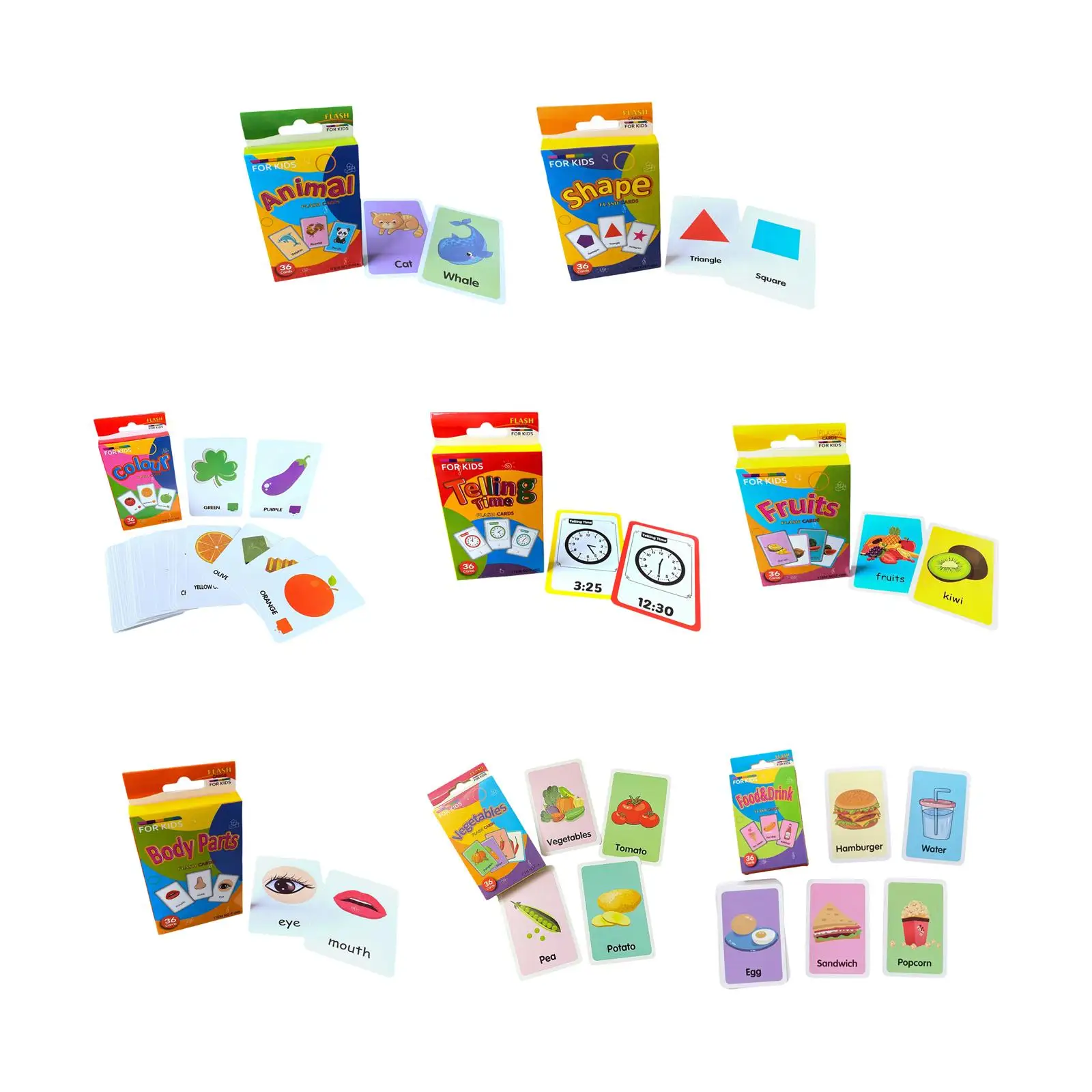 

36 Pieces Learning Flashcards Montessori Preschool Early Learning Educational Seasons Flash Cards for Preschool Children Baby